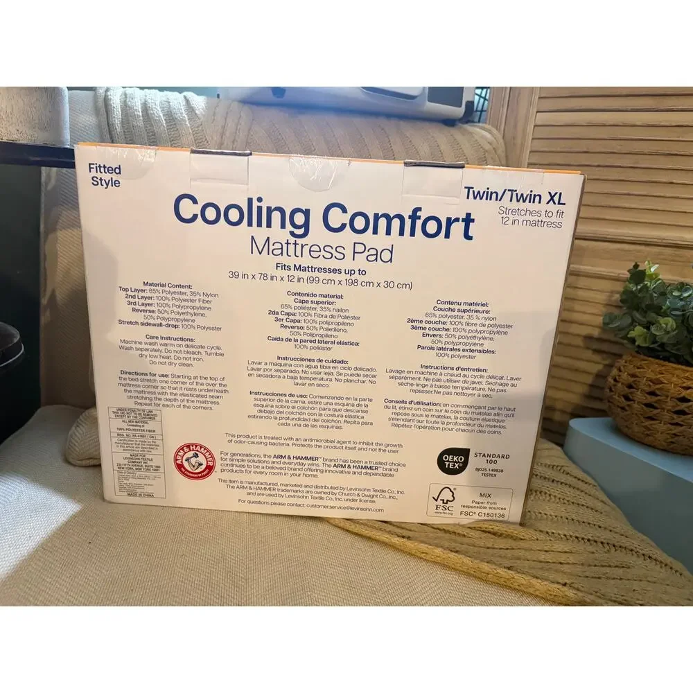 Arm & Hammer Cooling Comfort Fitted Mattress Protector TWIN/TWIN XL